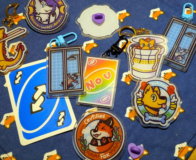 Pins, keychains, 3D